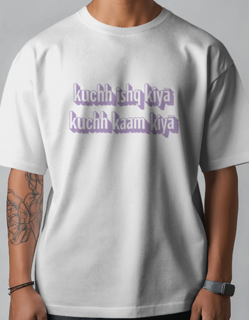 White Faiz Unisex Wavy Graffiti Tee | Soft And Breathable 180 GSM