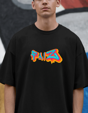 Black Faiz Unisex Typography Tee | Soft and Breathable 180 GSM
