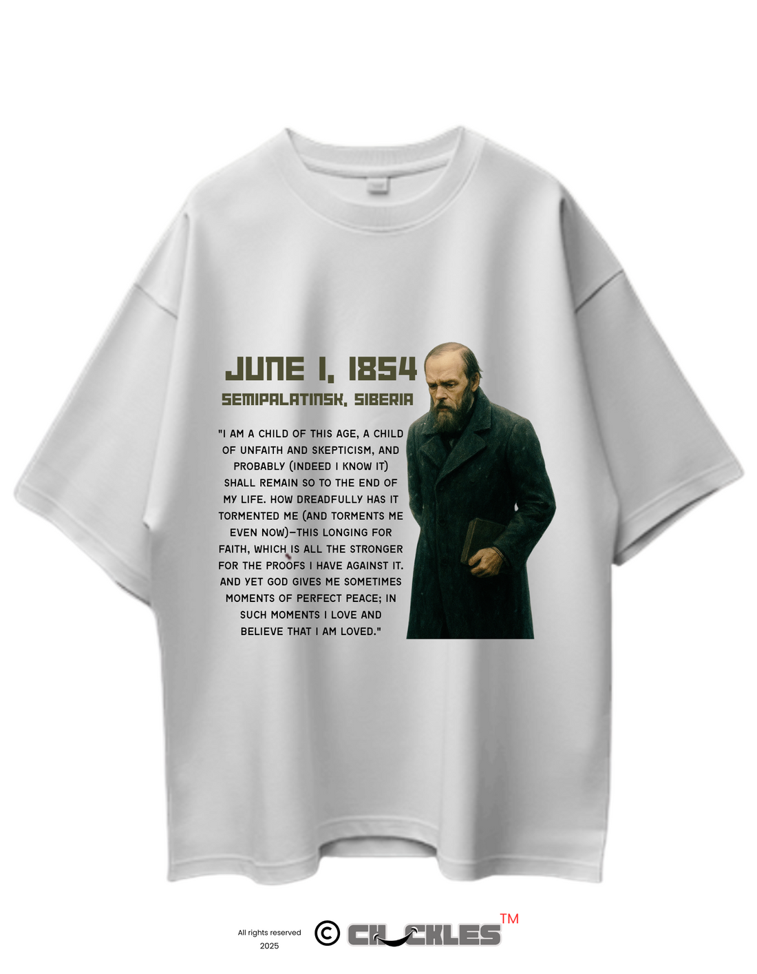 Oversized Dostoevsky (Letters from the Underground)  Limited Edition Tee | Soft And Breathable 180 GSM