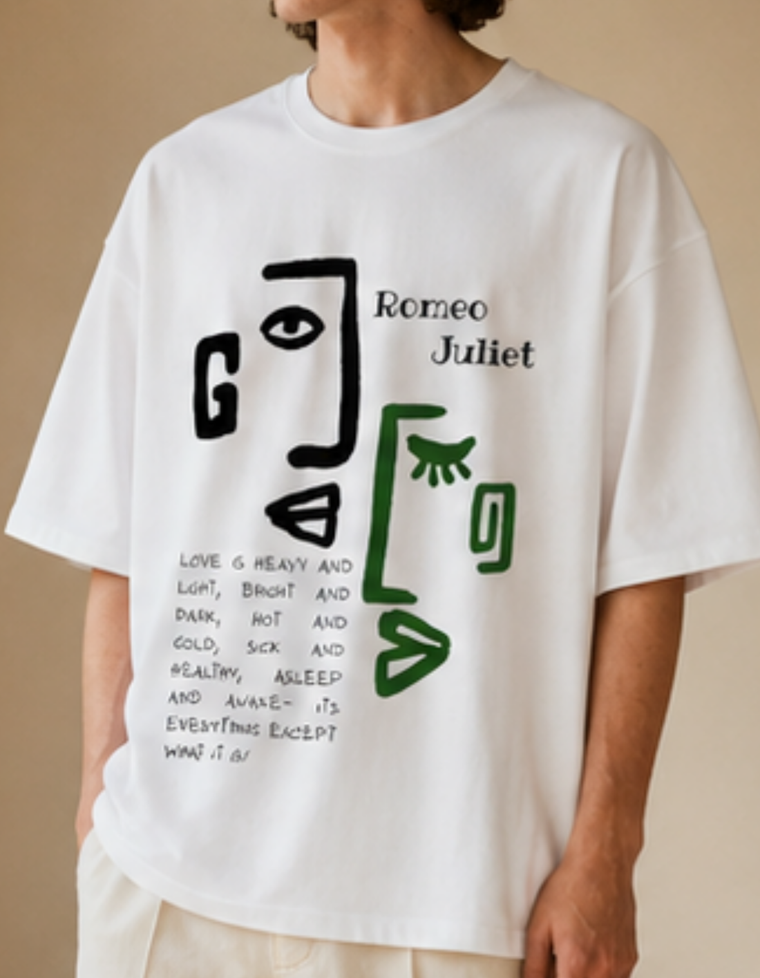 Romeo Juliet Premium Oversized Tee | Soft And Breathable Heavy Cotton 220 GSM