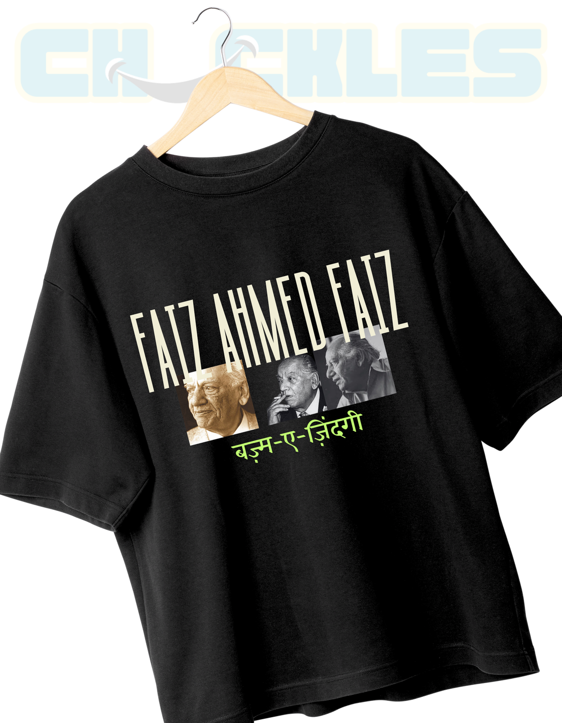 Black Faiz Unisex Typographic Tee | Soft And Breathable 180 GSM