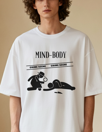 Mind-Body A Crime Scene Premium Oversized Tee | Soft And Breathable Heavy Cotton 220 GSM