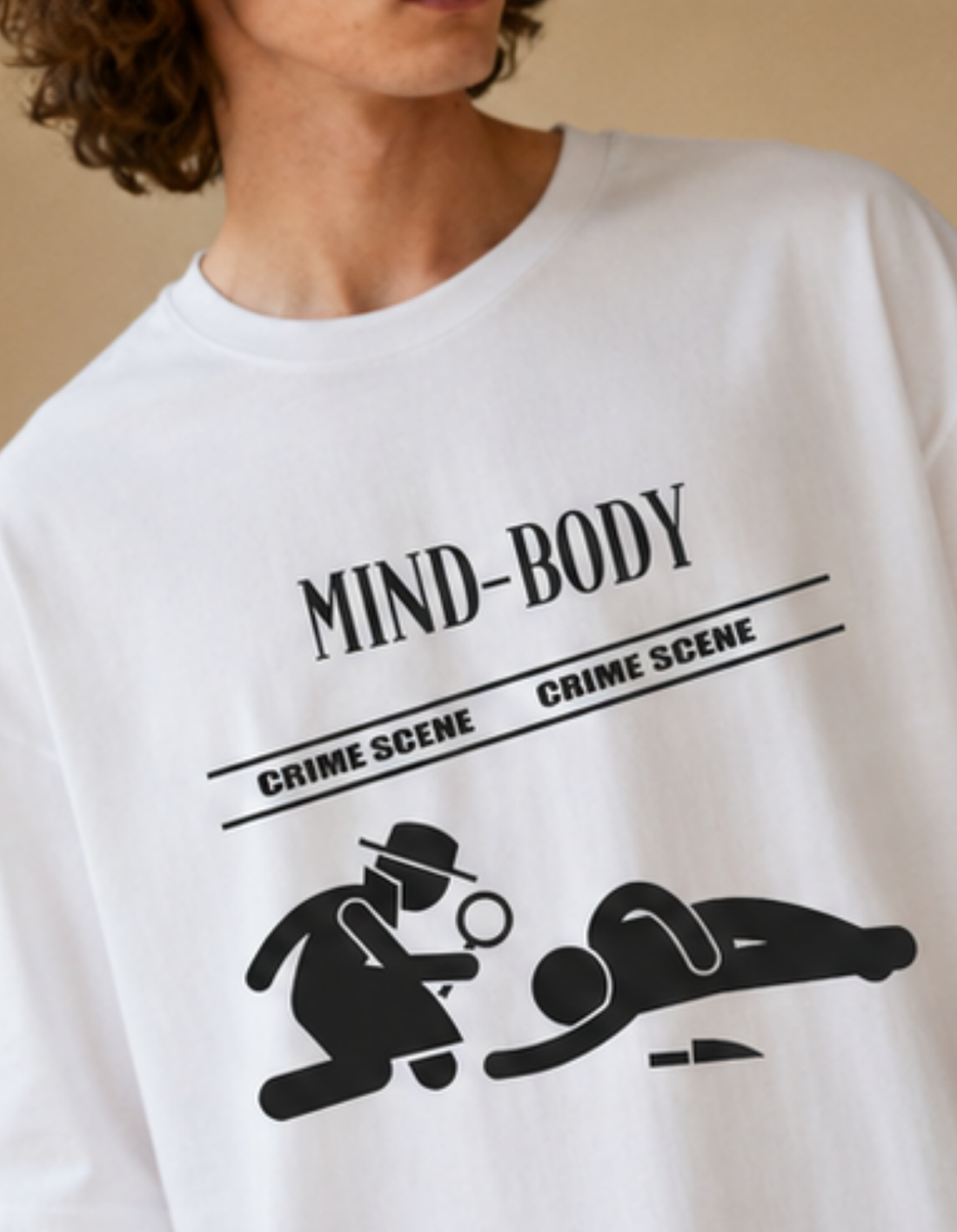 Mind-Body A Crime Scene Premium Oversized Tee | Soft And Breathable Heavy Cotton 220 GSM