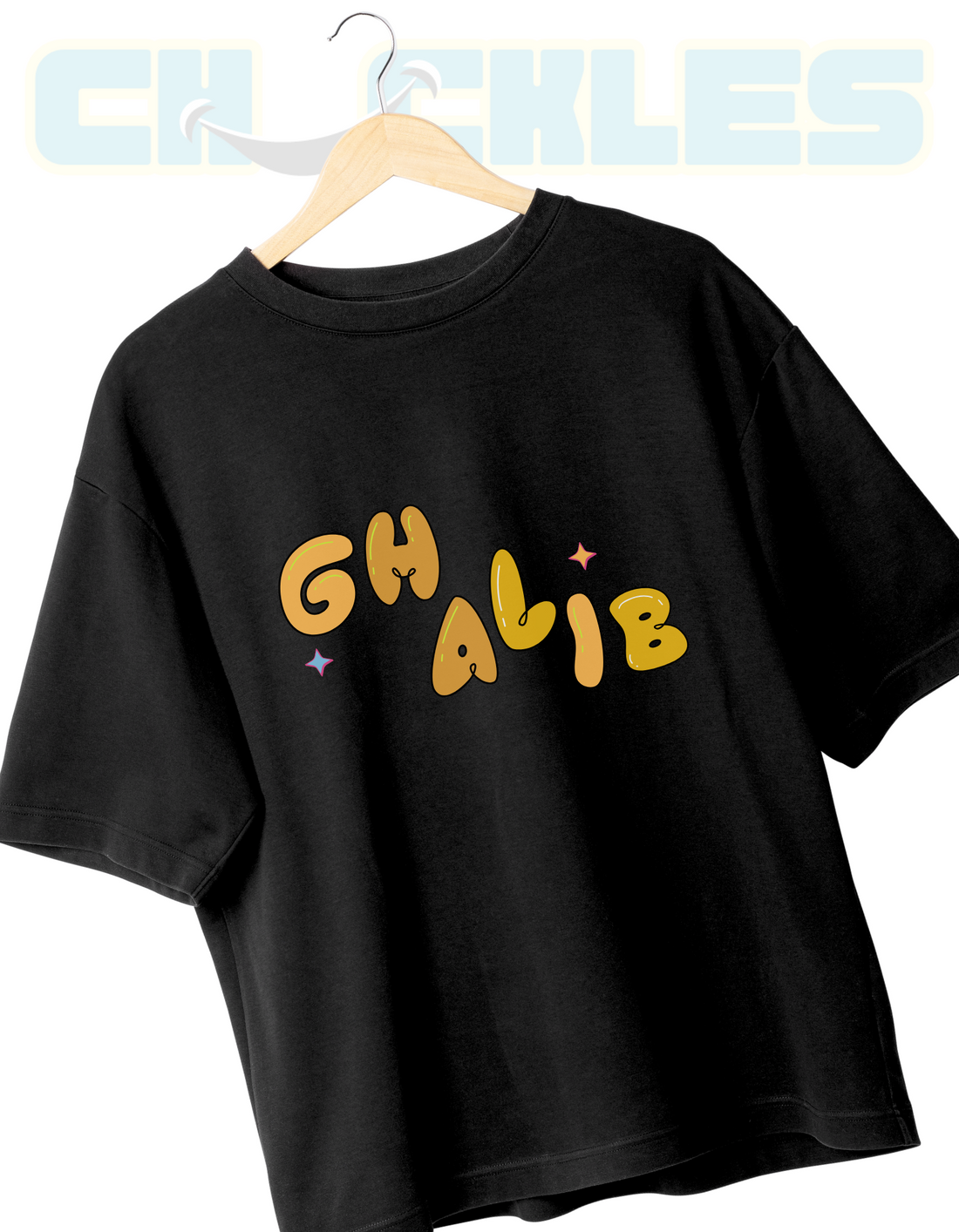 Black Ghalib Unisex Pop Nomenclature Tee | Soft And Breathable 180 GSM