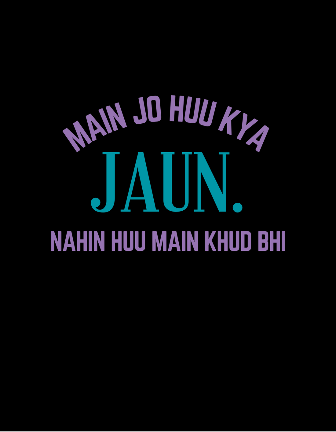 Black Jaun Eliya Unisex Tee | Soft And Breathable 180 GSM