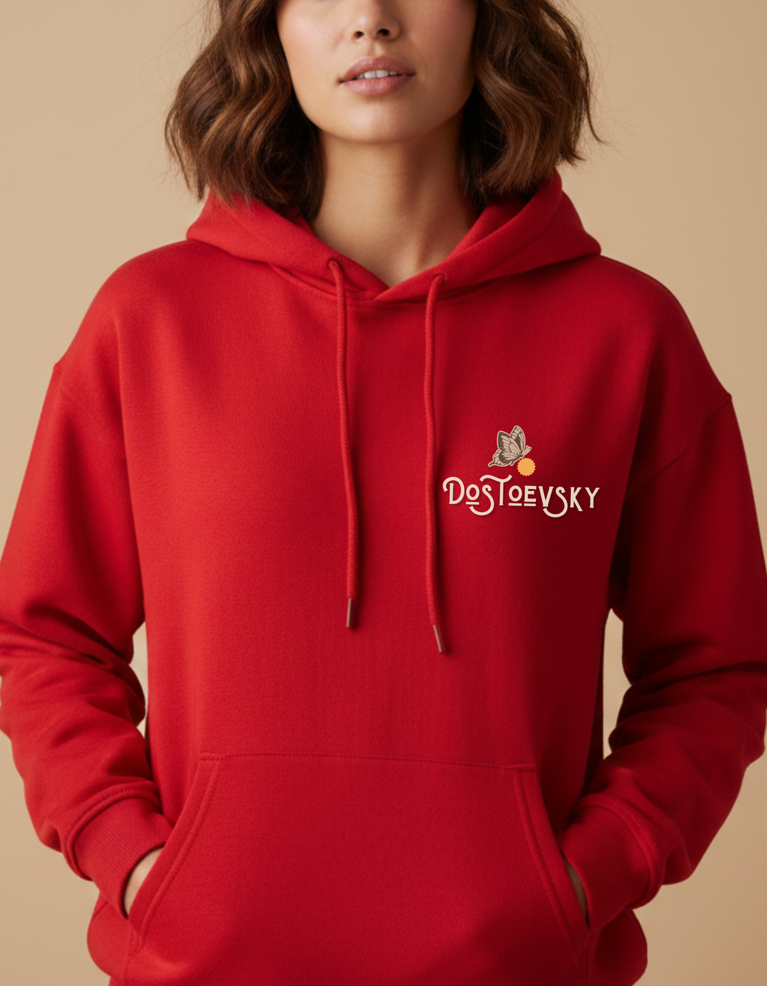 Dostoevsky Right and Wrong Limited Edition Scarlet Red Hoodie | Soft & Breathable Pure Cotton