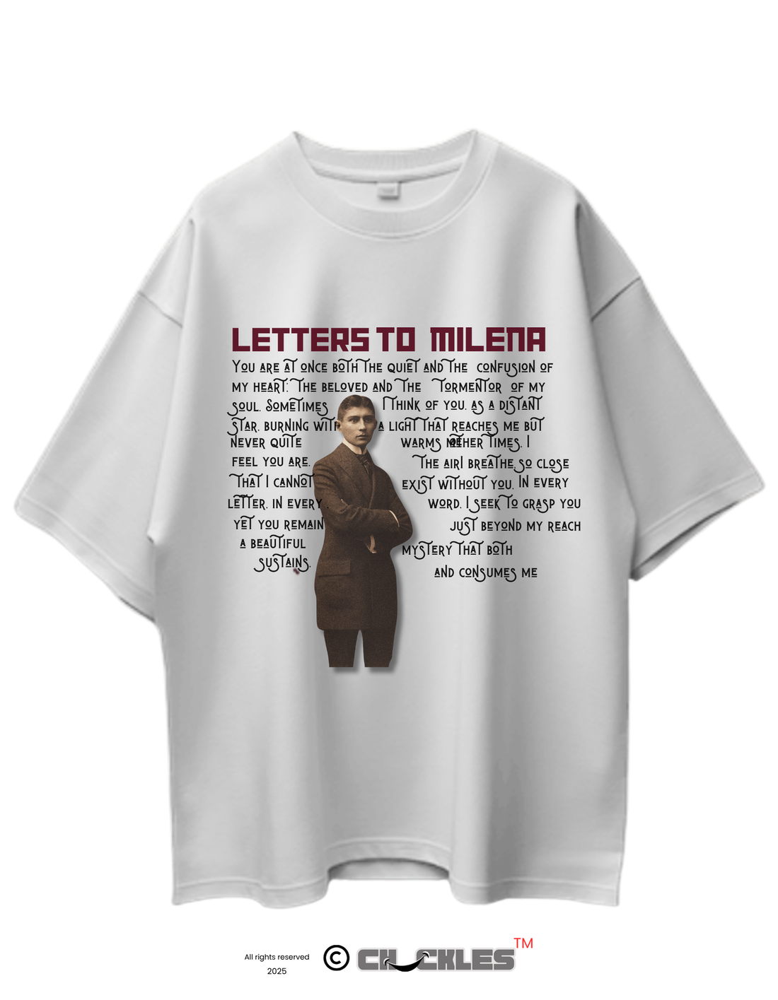 Oversized Kafka (Letters to Milena 3) Limited Edition Tee | Soft And Breathable 180 GSM