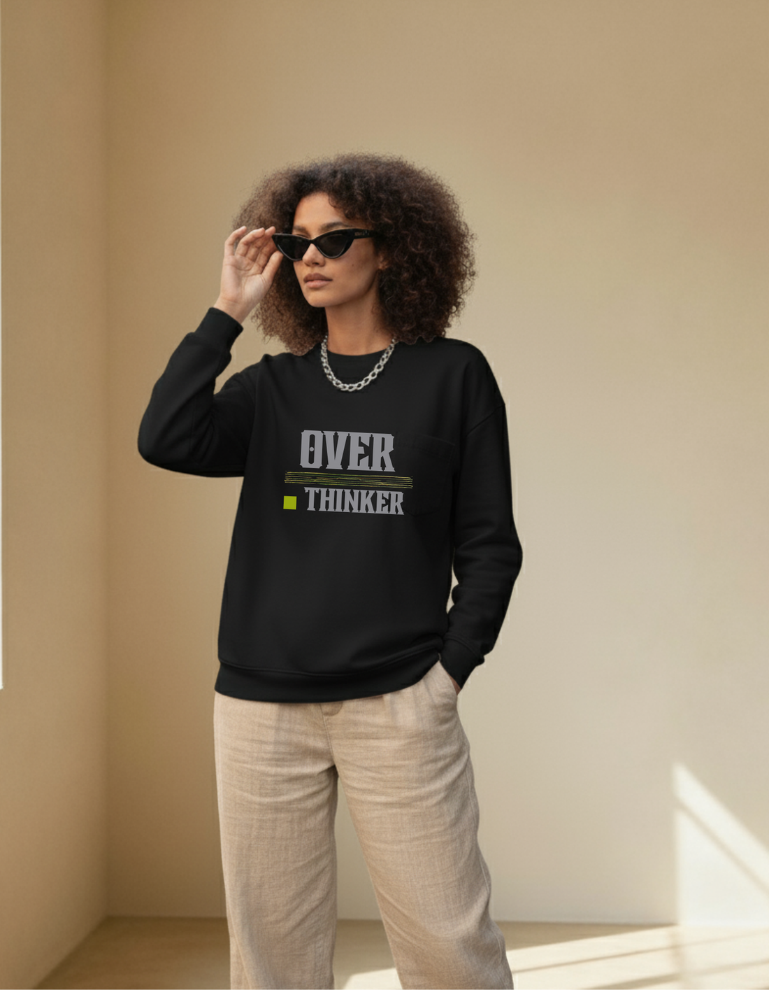Over dot Thinker Premium UNISEX Sweatshirt | Soft And Breathable Pure Cotton