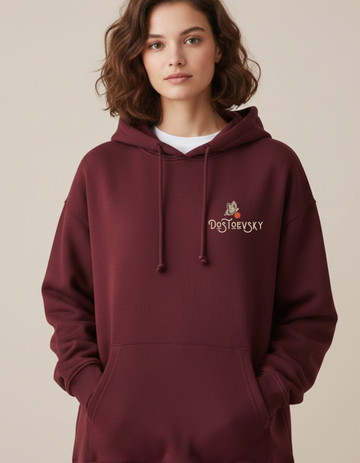 Dostoevsky Right and Wrong Limited Edition Dark Maroon Hoodie | Soft & Breathable Pure Cotton