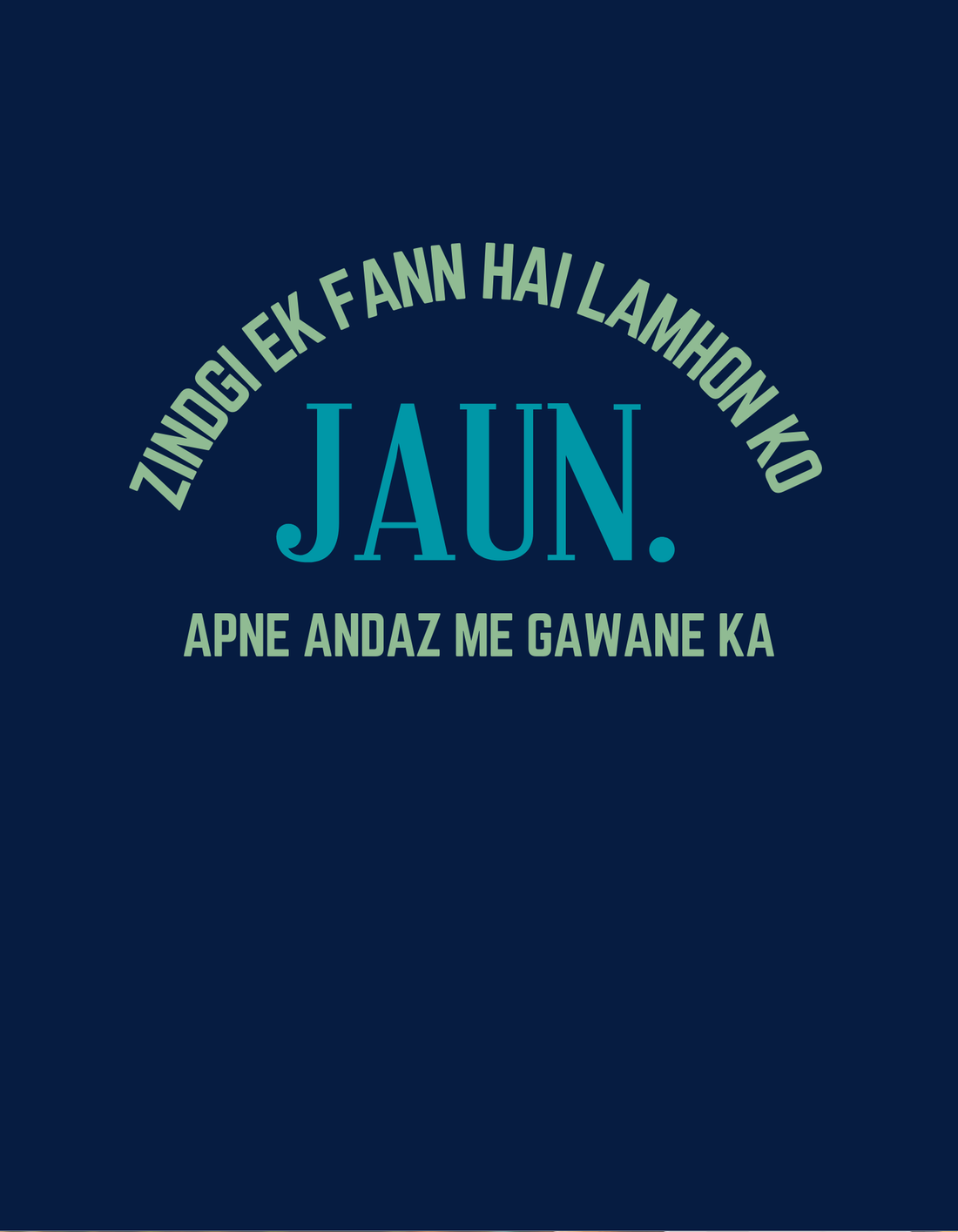 Navy Blue Jaun Eliya Unisex Wavy Graffiti Tee | Soft And Breathable 180 GSM