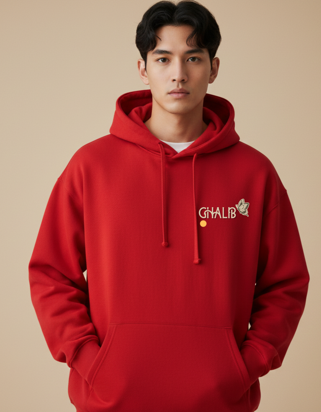 Ghalib Bazicha-Atfal Limited Edition Scarlet Red Hoodie | Soft & Breathable Pure Cotton